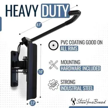 StoreYourBoard Swivel Bike Rack Garage, 2 Pack Wall Mount, Bike Storage Hooks, Space Saving Hangers