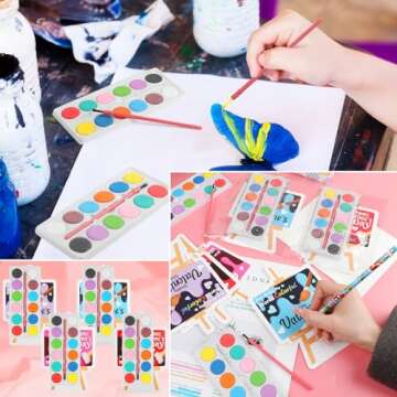 CCINEE 24Pack Valentine's Day Gift Cards with Watercolor Paint Bulk Valentines Gift Card for Kids School Valentines Gift Exchange Classroom Prizes Party Favor Supplies