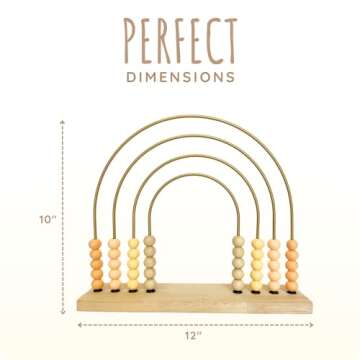 Addy&Oakley Neutral Abacus-Gender Neutral Baby Toy-Montessori Toys-Toddler Learning Toy-Rainbow Abacus-Boho Abacus-Arithmetic Learning Toy-Wooden Toddler Toys-Nursery Décor-Abacus-Aesthetic Toy