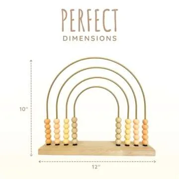 Addy&Oakley Neutral Abacus-Gender Neutral Baby Toy-Montessori Toys-Toddler Learning Toy-Rainbow Abacus-Boho Abacus-Arithmetic Learning Toy-Wooden Toddler Toys-Nursery Décor-Abacus-Aesthetic Toy