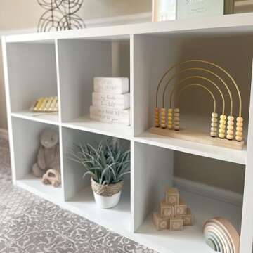 Addy&Oakley Neutral Abacus-Gender Neutral Baby Toy-Montessori Toys-Toddler Learning Toy-Rainbow Abacus-Boho Abacus-Arithmetic Learning Toy-Wooden Toddler Toys-Nursery Décor-Abacus-Aesthetic Toy