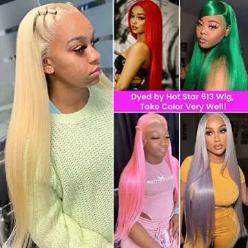 Hot Star Hair 4x4 Lace Closure Wigs Body Wave Human Hair Wigs for Black Women 150% Density Brazilian Lace Front Wigs Pre Plucked with Baby Hair… (18 Inch (Pack of 1), 613 Blonde Lace Wigs)