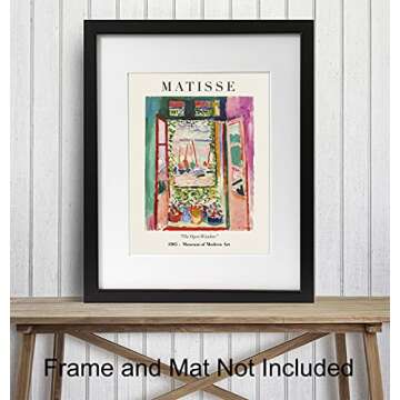 Matisse Abstract Wall Art & Decor Set - Mid Century Modern Wall Decor - 8x10 Matisse Poster Print - Aesthetic Pictures - Minimalist Wall Art - Gallery Wall Art - Museum Poster - Henri Matisse