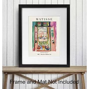 Matisse Abstract Wall Art & Decor Set - Mid Century Modern Wall Decor - 8x10 Matisse Poster Print - Aesthetic Pictures - Minimalist Wall Art - Gallery Wall Art - Museum Poster - Henri Matisse