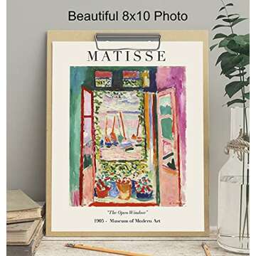 Matisse Abstract Wall Art & Decor Set - Mid Century Modern Wall Decor - 8x10 Matisse Poster Print - Aesthetic Pictures - Minimalist Wall Art - Gallery Wall Art - Museum Poster - Henri Matisse