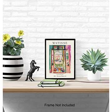 Matisse Abstract Wall Art & Decor Set - Mid Century Modern Wall Decor - 8x10 Matisse Poster Print - Aesthetic Pictures - Minimalist Wall Art - Gallery Wall Art - Museum Poster - Henri Matisse
