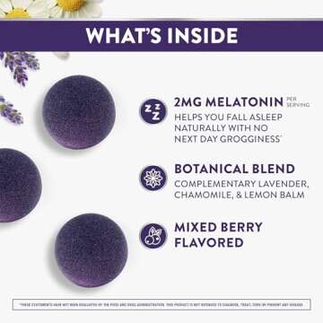 ZzzQuil PURE Zzzs Melatonin Gummies, Sleep Aid, Melatonin 2mg, with Chamomile & Lavender, Melatonin ...