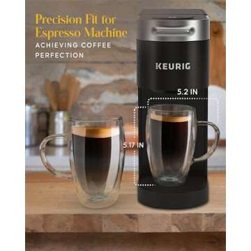 Kitchables Double Walled Glass Coffee Mugs Set of 2, 15oz - Insulated Glass Coffee Mugs for Cappuccino, Latte, Tea, Espresso - Latte Cup - Tazas Para Cafe