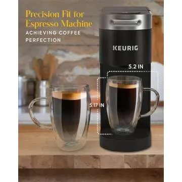 Kitchables Double Walled Glass Coffee Mugs Set of 2, 15oz - Insulated Glass Coffee Mugs for Cappuccino, Latte, Tea, Espresso - Latte Cup - Tazas Para Cafe