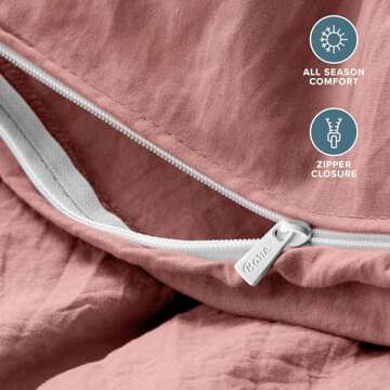 Ultra Soft Microfiber Duvet Cover Set - King Size - Dusty Rose