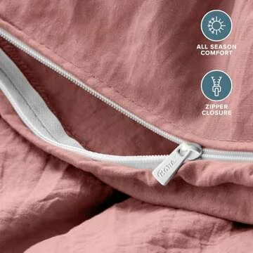 Ultra Soft Microfiber Duvet Cover Set - King Size - Dusty Rose