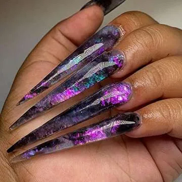 Holographic Opal Nail Art Glitter Flakes Powder Aurora Iridescent Pigment Ice Crystal Mermaid Paillettes Sparkly Sequins Design for Manicure Decoration Accessories 12 Grids