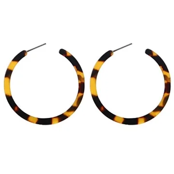 BaubleStar Tortoise Shell Resin Hoop Earrings – Your Go-To Fashion Statement