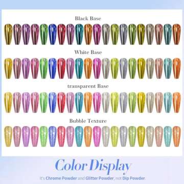 Chrome Nail Powder, Mirror Holographic Nail Glitter Metallic Chrome Powder Reflective Glossy Nail Po...