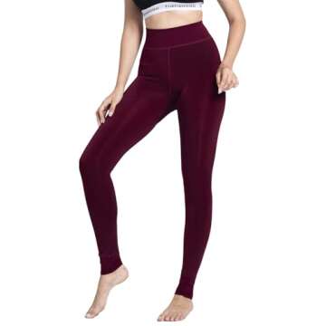 Romastory Winter Warm Women Velvet Elastic Leggings Pants (Wine red) one size