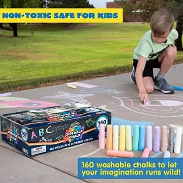 160 PCS Non-Toxic Washable Jumbo Chalk Set for Kids