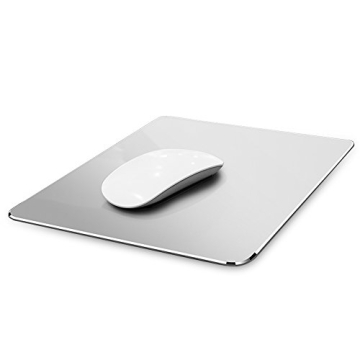Hard Silver Metal Aluminum Mouse Pad Mat - Ultra Thin Double-Sided for Gaming & Office - Waterproof ...