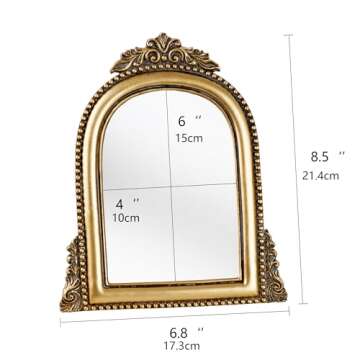 LuHeToz 4x6 Ornate Arched Photo Frame - Vintage Gold