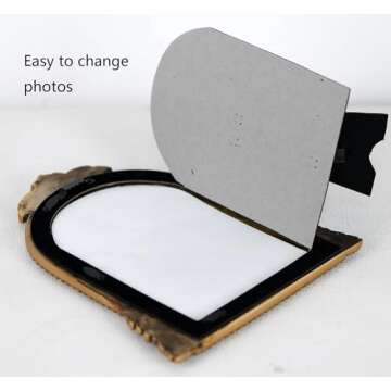 LuHeToz 4x6 Ornate Arched Photo Frame - Vintage Gold