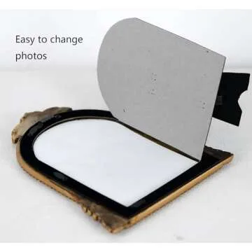 LuHeToz 4x6 Ornate Arched Photo Frame - Vintage Gold