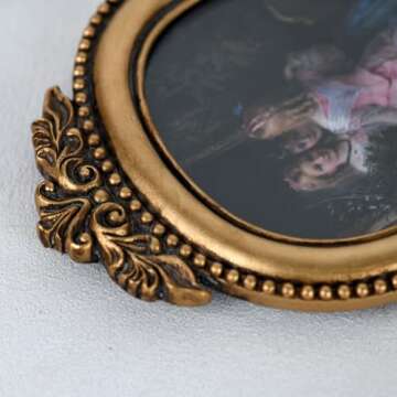 LuHeToz 4x6 Ornate Arched Photo Frame - Vintage Gold