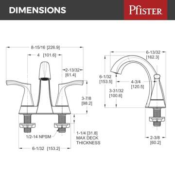 Pfister Ladera 4" Centerset Bathroom Faucet Brushed Nickel