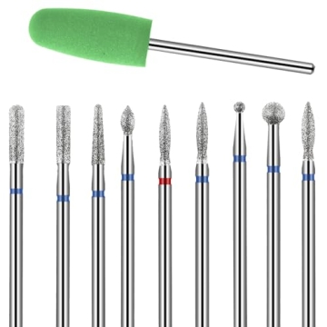 Jeffdad 10pcs Nail Drill Bits Set for Professional Nail Care at Home