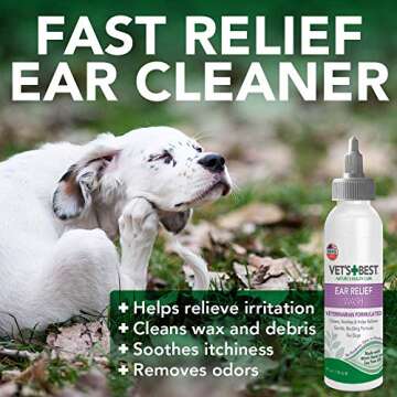 Vet's Best Dog Ear Cleaner Kit | Multi-Symptom Ear Relief | Wash & Dry Treatment | Alcohol-free, 4-oz bottle