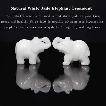 White Jade Elephant Figurine for Home Decor and Gifts
