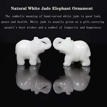 White Jade Elephant Figurine for Home Decor and Gifts