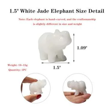 White Jade Elephant Figurine for Home Decor and Gifts