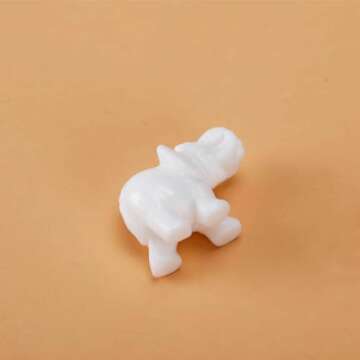 White Jade Elephant Figurine for Home Decor and Gifts