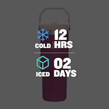 Stanley IceFlow Stainless Steel Tumbler - Vacuum Insulated Water Bottle for Home, Office or Car Reusable Cup with Straw Leak Resistant Flip Cold for 12 Hours or Iced for 2 Days, Raspberry, 30OZ