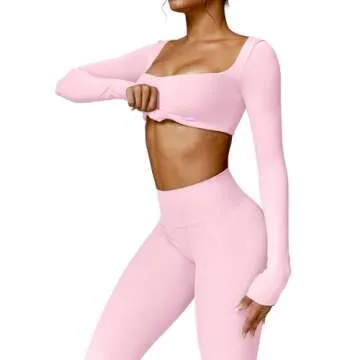 YEOREO Kyla Long Sleeve Padded Crop Top for Women