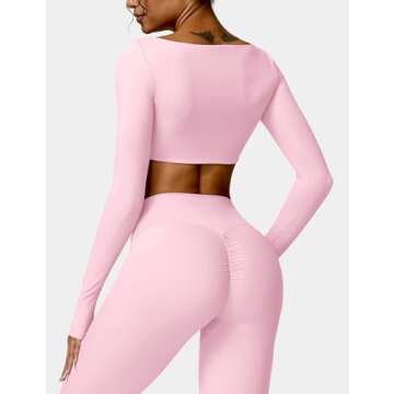 YEOREO Kyla Long Sleeve Padded Crop Top for Women