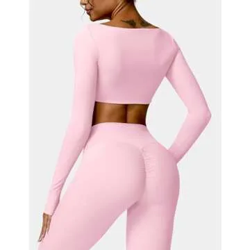 YEOREO Kyla Long Sleeve Padded Crop Top for Women
