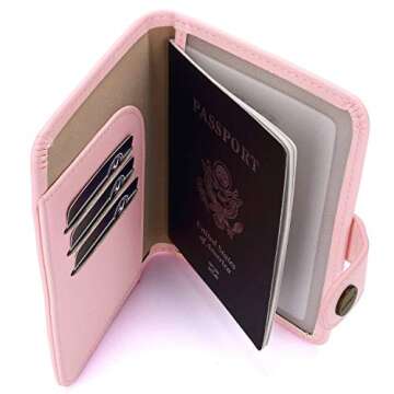 ZOPPEN Passport Holder Women, Passport Cover Travel Wallet Rfid Blocking Passport Wallet Cover Case Travel Essentials Document Organizer, Pink