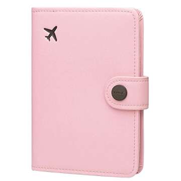 ZOPPEN Passport Holder Women, Passport Cover Travel Wallet Rfid Blocking Passport Wallet Cover Case Travel Essentials Document Organizer, Pink