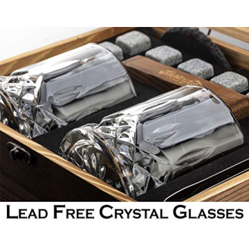 Luxurious Whiskey Glasses Gift Set for Men with Granite Stones