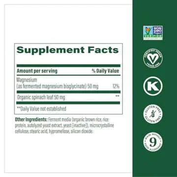 MegaFood Magnesium Supplement for Heart and Nervous System Health - Vegan, Gluten-Free, Non-GMO - 90...