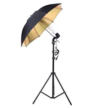 Andoer Photography Umbrella Continuous Lighting Kit - 6.6ft x 10ft Background Support System 3pcs Muslin Backdrops Screen and 3pcs Umbrellas for Photo Portrait Studio Shoot