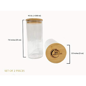 Vita Buona Airtight Glass Storage Jars Set of 2