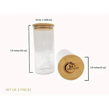 Vita Buona Airtight Glass Storage Jars Set of 2