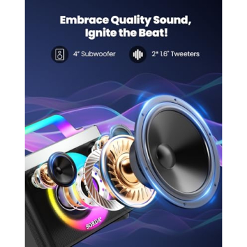 SORDA Portable Bluetooth Karaoke Machine for Adults & Kids - 2 Wireless Microphones, Shoulder Strap,...