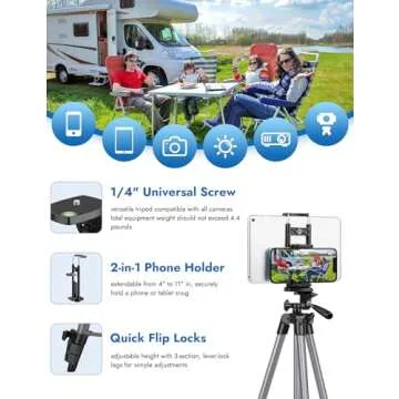 67" Tripods Camera Tripod, Remote Control Travel Tripod for Video Recording Vlog Photo Tripods, Travel Phone Tablet Tripod with Carry Bag, Aluminum Lightweight Portable Camera Tripod