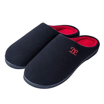 DL Mens Memory Foam Slippers Slip on, Comfy House Slippers For Mens Indoor Outdoor, Cozy Men's Bedro...
