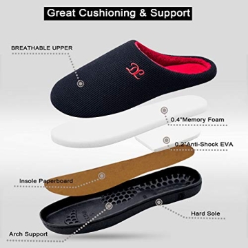 DL Men's Memory Foam Slippers for Cozy Comfort