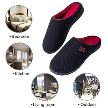 DL Men's Memory Foam Slippers for Cozy Comfort