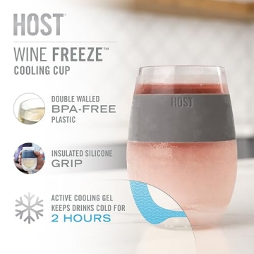 HOST Wine Freeze Cooling Cups for Outdoor Enjoyment