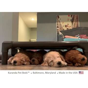 Kuranda Chewproof Dog Bed - Walnut PVC - 40" x 25" - Cordura Nylon - Smoke